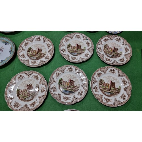 74 - Quantity of 23x good collectable plates inc a set of six Johnson Bros Old British castle plates, set... 