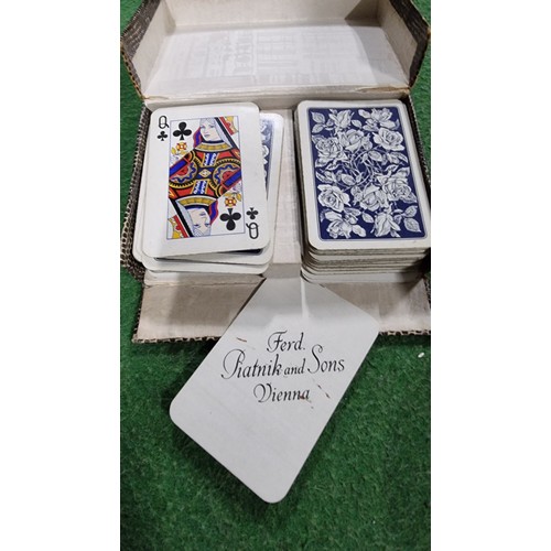 90 - 2x good boxes of collectables inc a box full of various vintage and antique playing cards with good ... 