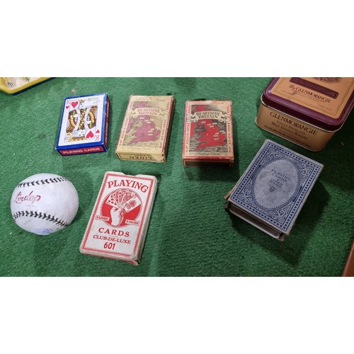 90 - 2x good boxes of collectables inc a box full of various vintage and antique playing cards with good ... 