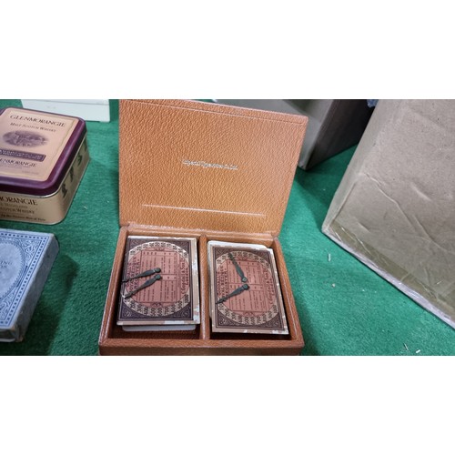 90 - 2x good boxes of collectables inc a box full of various vintage and antique playing cards with good ... 