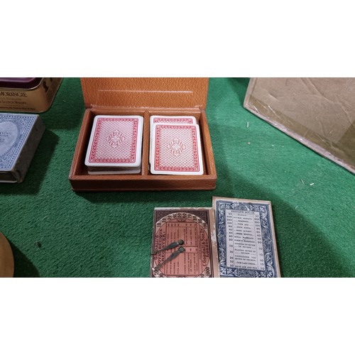 90 - 2x good boxes of collectables inc a box full of various vintage and antique playing cards with good ... 