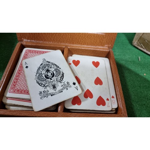 90 - 2x good boxes of collectables inc a box full of various vintage and antique playing cards with good ... 