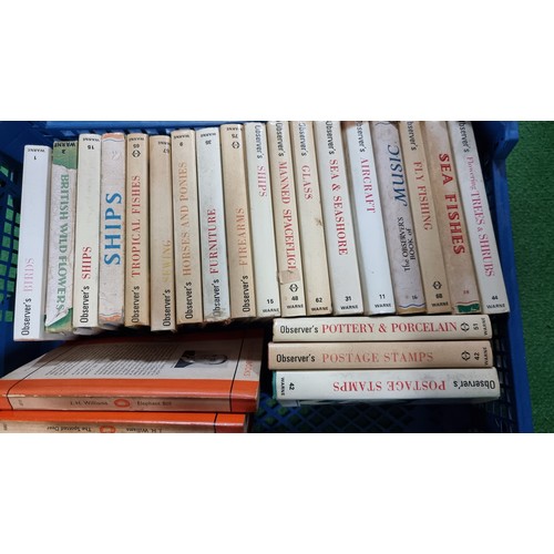 91 - Large quantity of observer books inc, postage stamps pottery and porcelain along with 5x vintage pen... 