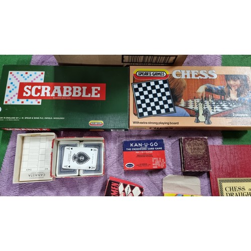 92 - Quantity of board games and playing cards inc a vintage set of playing cards