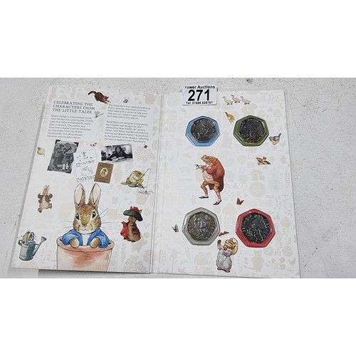 271 - Royal mint coin hunt, Beatrix potter 50p coin collector album, Beatrix potter and her little tails c... 