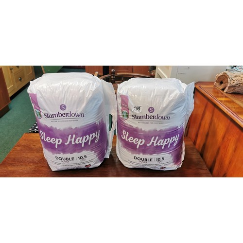 159 - 2x New in bag Slumberdown Sleep Happy Double Duvet 10.5 tog