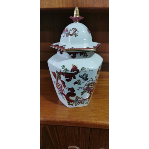 167 - 3x large Mason's Red Mandalay ceramic pieces inc. 2x jugs & 1x lidded pot. Lidded pot measures 24cm ... 