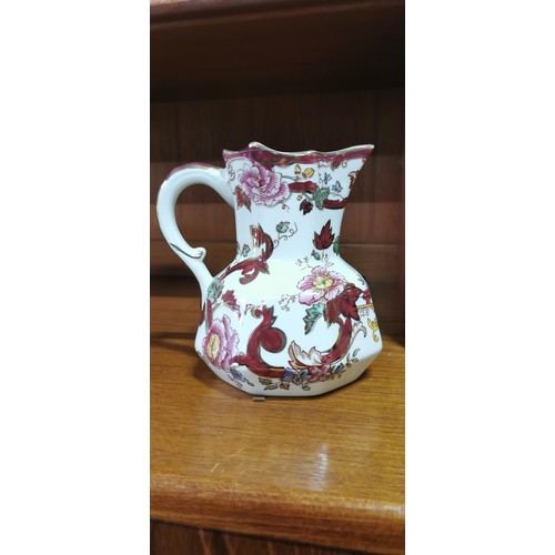 167 - 3x large Mason's Red Mandalay ceramic pieces inc. 2x jugs & 1x lidded pot. Lidded pot measures 24cm ... 