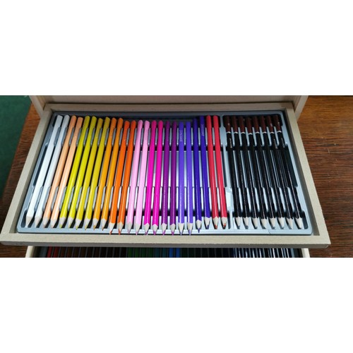 177 - New set of Paper Place pencils & coloured pencils, pencil sharpener & set of 6x coloured ink gel pen... 