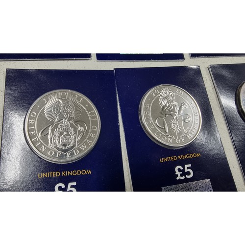 274 - Complete set of 11x The Queens Beasts £5 coin collection with one extra £5 coin very collectable and... 