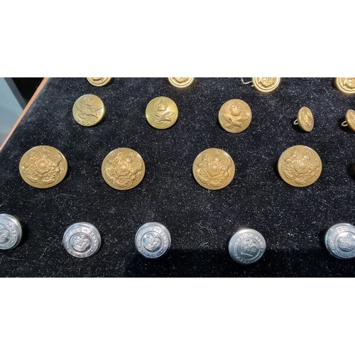 284 - Suite of military and police uniform buttons inc a large collection of 22x Dyfed Powys Police button... 