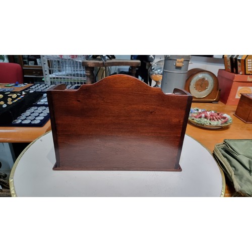 285 - Good quality large solid mahogany roll top desk tidy in excellent condition throughout revealing a f... 