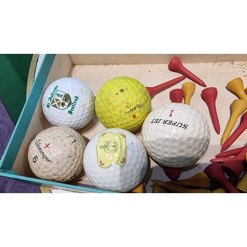 290 - 2x boxes of vintage and antique collectable golfballs inc a quantity of very early golfballs inc Gut... 