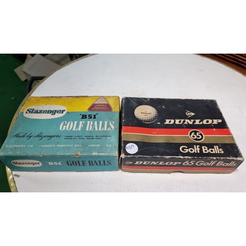 290 - 2x boxes of vintage and antique collectable golfballs inc a quantity of very early golfballs inc Gut... 