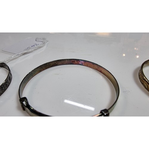 305 - 3x 925 silver child's christening bangles