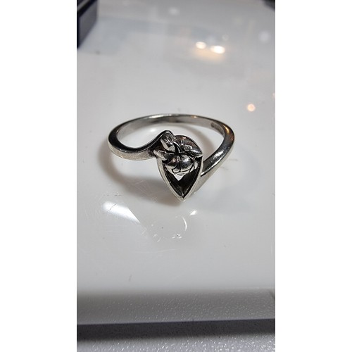 307 - 925 silver rennie mackintosh design ring boxed signed to the inside of the band size Q 1/2