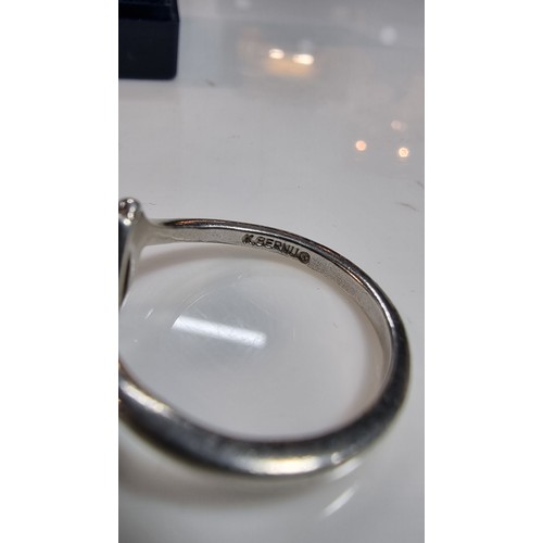 307 - 925 silver rennie mackintosh design ring boxed signed to the inside of the band size Q 1/2