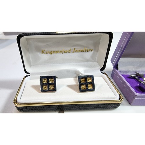 317 - 4x cased pairs of gents cufflinks all in excellent unused condition various brands