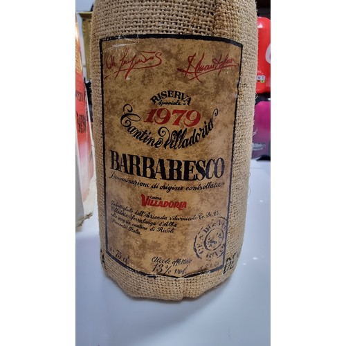 245 - Boxed bottle of vintage 1979 Barbaresco red wine from Italy sealed always been laid down a good qual... 