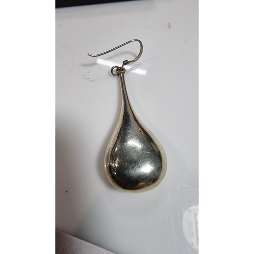 323 - Pair of 925 silver long drop earrings length of drop 5cm in excellent clean condition boxed