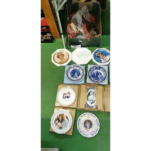 217 - Very large quantity of 21x Royal memorabilia picture plates of HM Queen Elizabeth, Princess Diana et... 