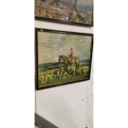 223 - Pair of framed and glazed Sir Alfred Munnings (Stanley Barker) fox hunting prints signed in the bott... 