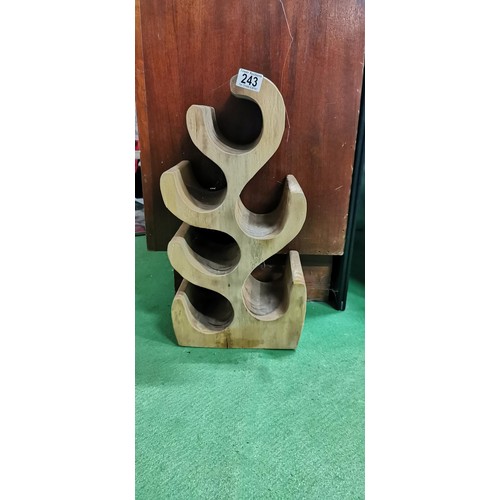 243 - 6x bottle sheesham cactus wine bottle rack. 50.5cm height x 25cm width x 18cm depth.