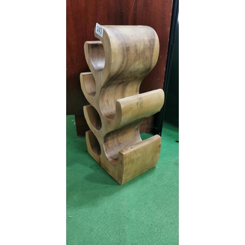 243 - 6x bottle sheesham cactus wine bottle rack. 50.5cm height x 25cm width x 18cm depth.