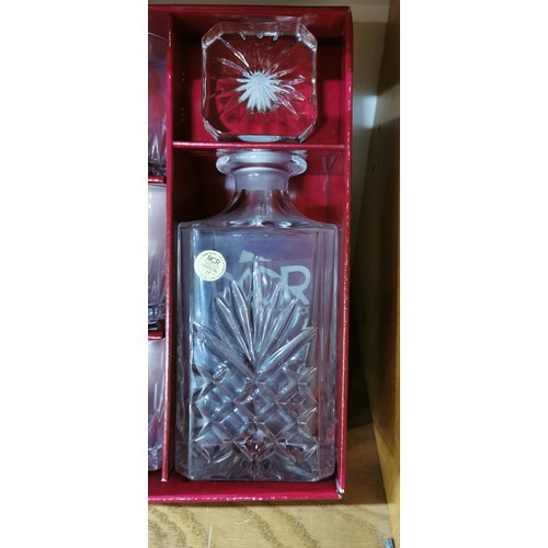 253 - Vintage 1970s Royal Crystal rock (RCR) - Gala 7-piece 24% lead crystal whisky decanter set complete ... 