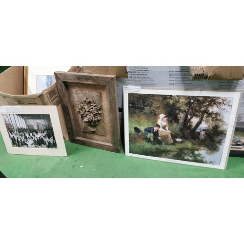 429 - Large quantity of mostly framed and glazed prints inc Renoir print, Lowry print etc.