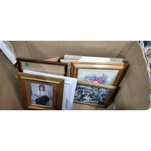 429 - Large quantity of mostly framed and glazed prints inc Renoir print, Lowry print etc.