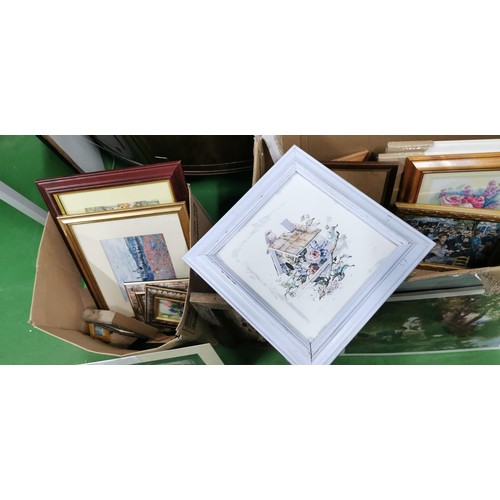 429 - Large quantity of mostly framed and glazed prints inc Renoir print, Lowry print etc.