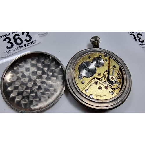 363 - Vintage 1940's Omega british military pocket watch 15 jewels marked to the rear with a broad arrow m... 