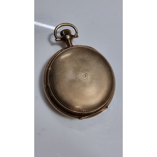 365 - Vintage Elgin USA heavy gold plated full hunter pocket watch with a 20 year guarantee to the case th... 