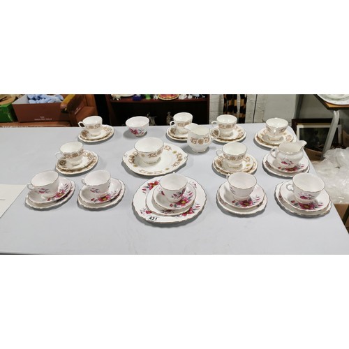 431 - 2x part Bone China tea sets inc Duchess Crestwood and Royal Vale Clematis