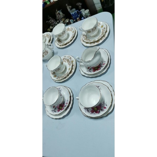 431 - 2x part Bone China tea sets inc Duchess Crestwood and Royal Vale Clematis