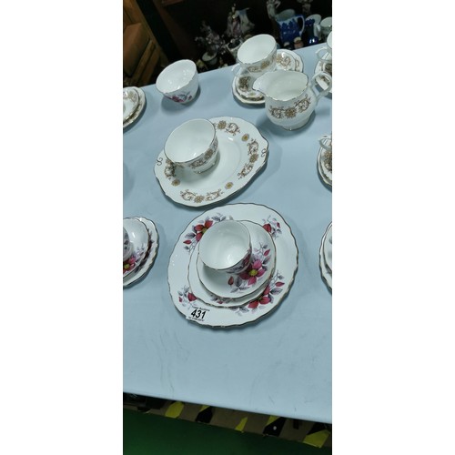 431 - 2x part Bone China tea sets inc Duchess Crestwood and Royal Vale Clematis