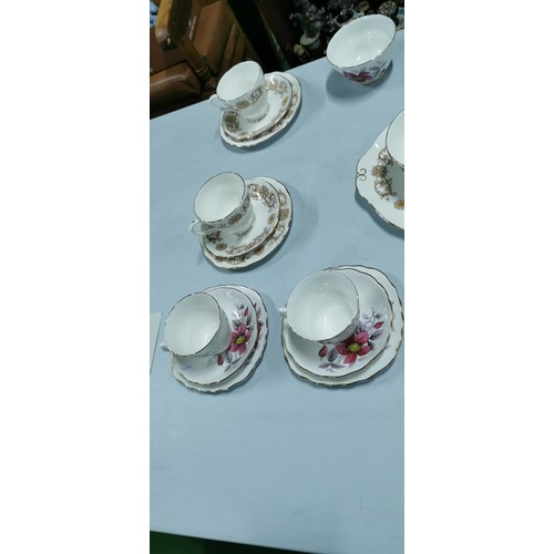 431 - 2x part Bone China tea sets inc Duchess Crestwood and Royal Vale Clematis