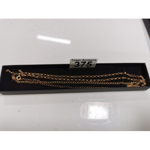 375 - 9ct yellow gold belcher link chain broken sold as scrap along with an 18ct gold filled neck chain in... 