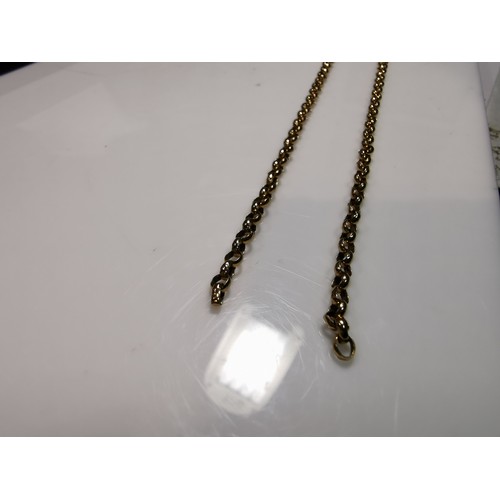 375 - 9ct yellow gold belcher link chain broken sold as scrap along with an 18ct gold filled neck chain in... 