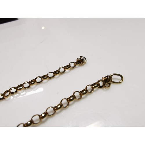 375 - 9ct yellow gold belcher link chain broken sold as scrap along with an 18ct gold filled neck chain in... 