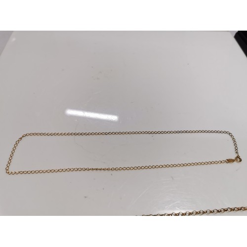 375 - 9ct yellow gold belcher link chain broken sold as scrap along with an 18ct gold filled neck chain in... 