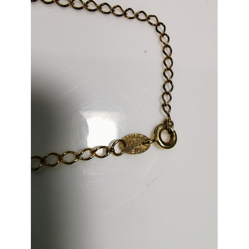 375 - 9ct yellow gold belcher link chain broken sold as scrap along with an 18ct gold filled neck chain in... 