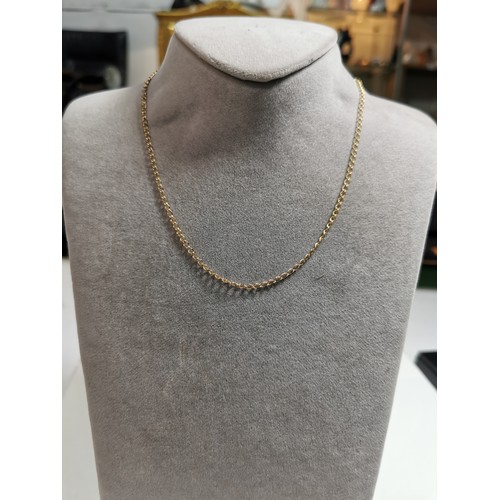 375 - 9ct yellow gold belcher link chain broken sold as scrap along with an 18ct gold filled neck chain in... 