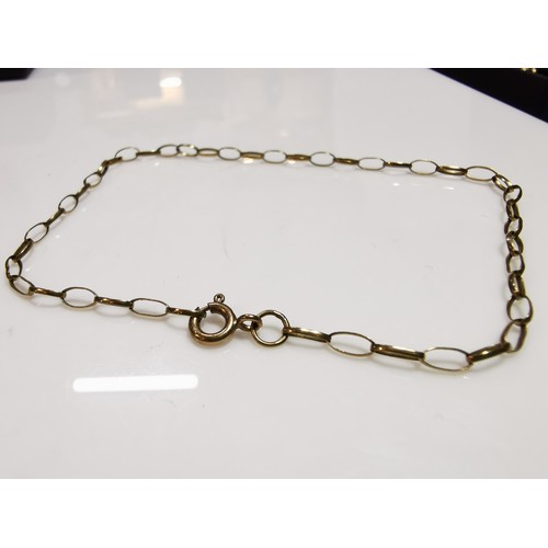 377 - hallmarked 9ct yellow gold belcher link bracelet in excellent clean condition length of 9.5in weight... 