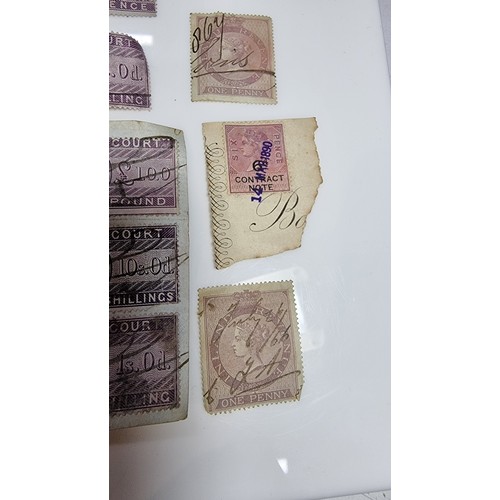 396 - Quantity of victorian stamps inc penny lilacs 10 shilling stamps £1 stamps etc