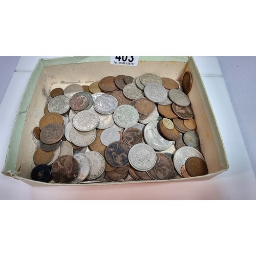 403 - Box full of various mostly british vintage and antique coins