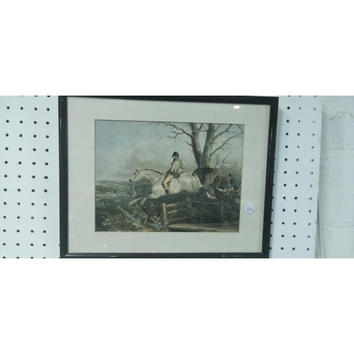 440 - Antique set of 4x hunting scene prints inc The Chase, The Kill etc, all framed and glazed. Height of... 