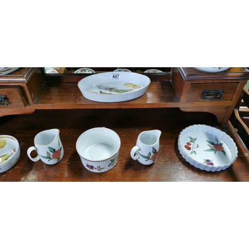 447 - 8x piece Royal Worcester Porcelain Evesham kitchen items inc 2x tureens, pie dish etc all in good ov... 