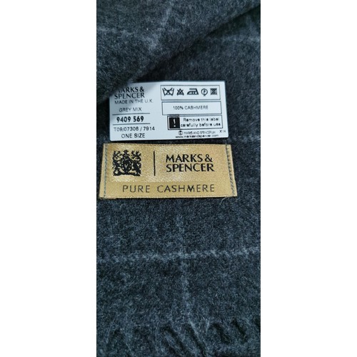 451 - Pure Cashmere gentlemen's scarf from Marks & Spencer in charcoal grey.